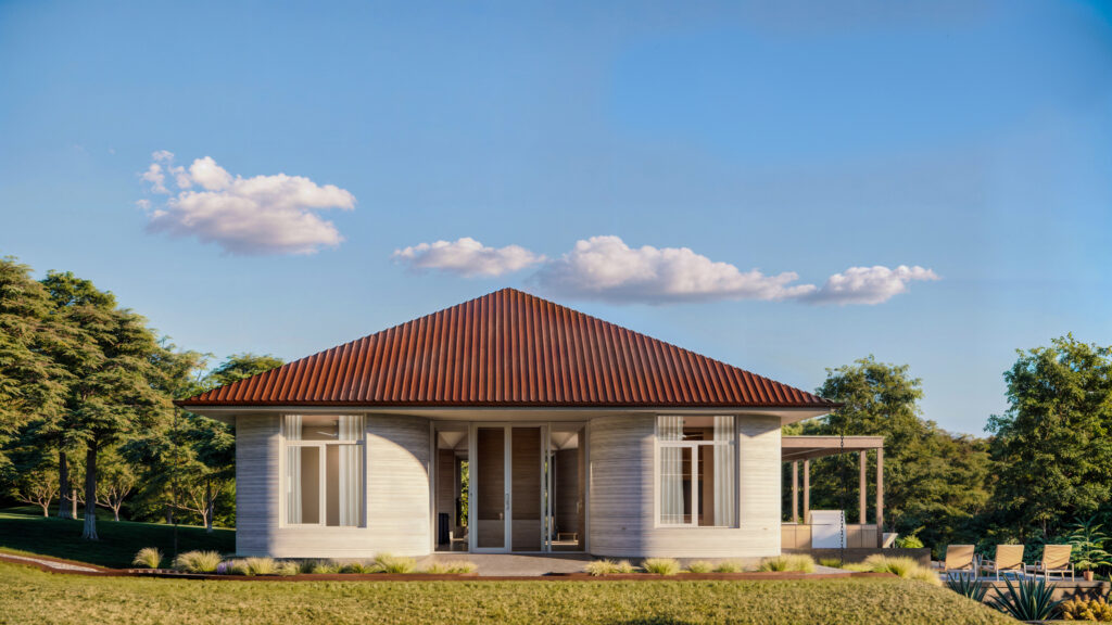 Concept rendering of 3D-printed homes by ICON at The Canyon Club. (Rendering courtesy of The Canyon Club)