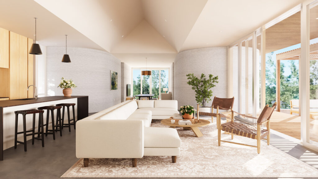 Concept rendering of 3D-printed homes by ICON at The Canyon Club. (Rendering courtesy of The Canyon Club)