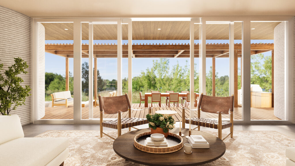 Concept rendering of 3D-printed homes by ICON at The Canyon Club. (Rendering courtesy of The Canyon Club)