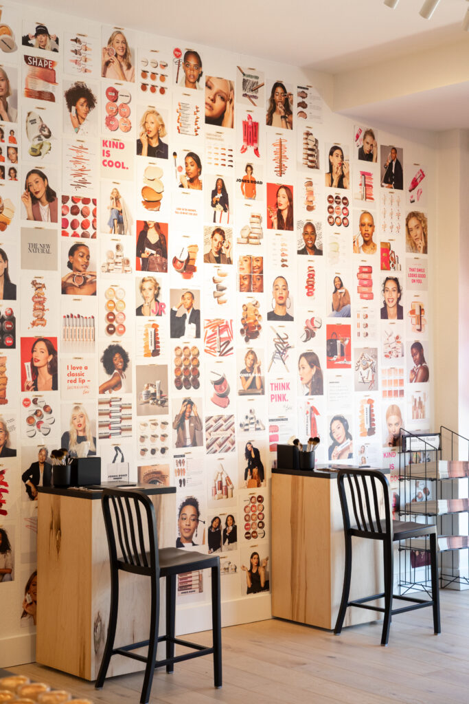 makeup stations at the Jones Road Austin store