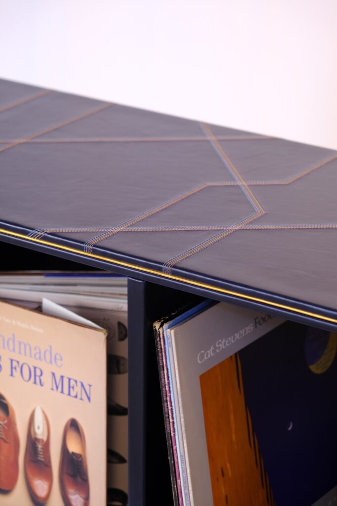 Obsidian Leather Goods Leather wrapped record cabinet v3 _-8