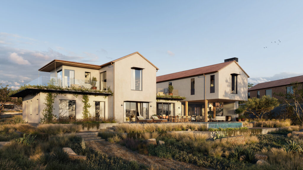 Rendering of one of the 20 traditionally built homes planned for The Canyon Club. The five- and six-bedroom homes will start at $2.6 million and include access to the community’s resort-style amenities. (Rendering courtesy of The Canyon Club)