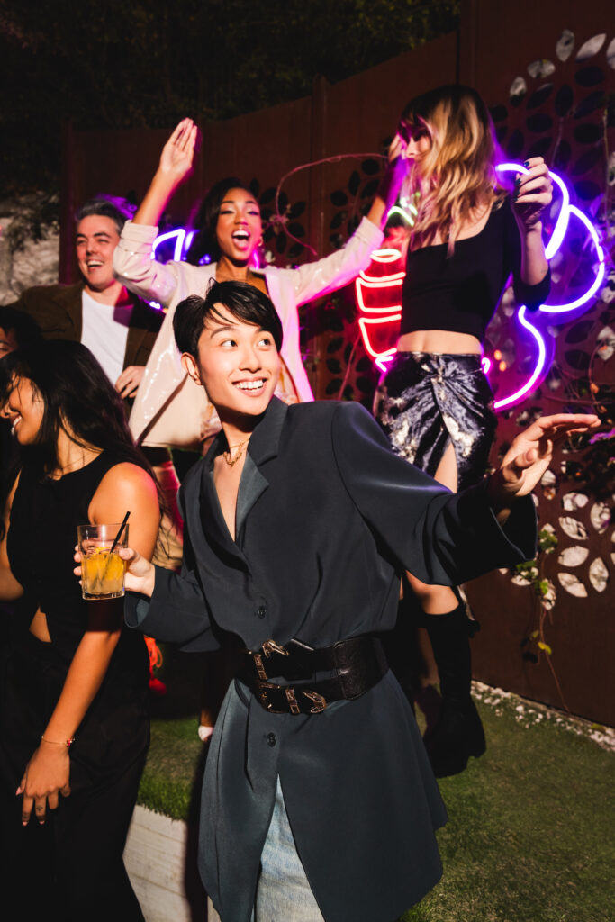 Janie Samreth, Hector Martinez, Tyler Sanders, Davin Pham and Tess Davis at Cheer Up Charlies. (Photo by Ismael Quintanilla III)