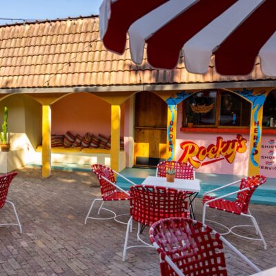 Austin Motel - Rocky's Bar + Courtyard. (Photo by Grant Pifer)