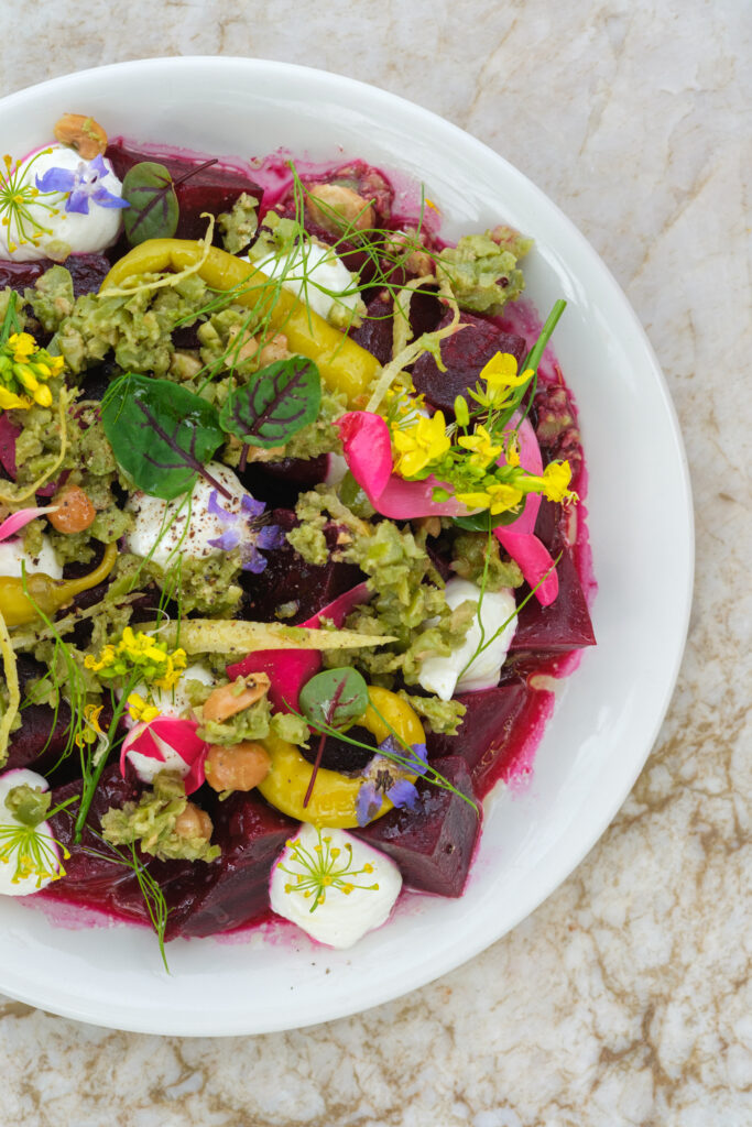 A beet and hazelnut salad is served at Bar Toti. (Photo by Dimitri Staszewski)