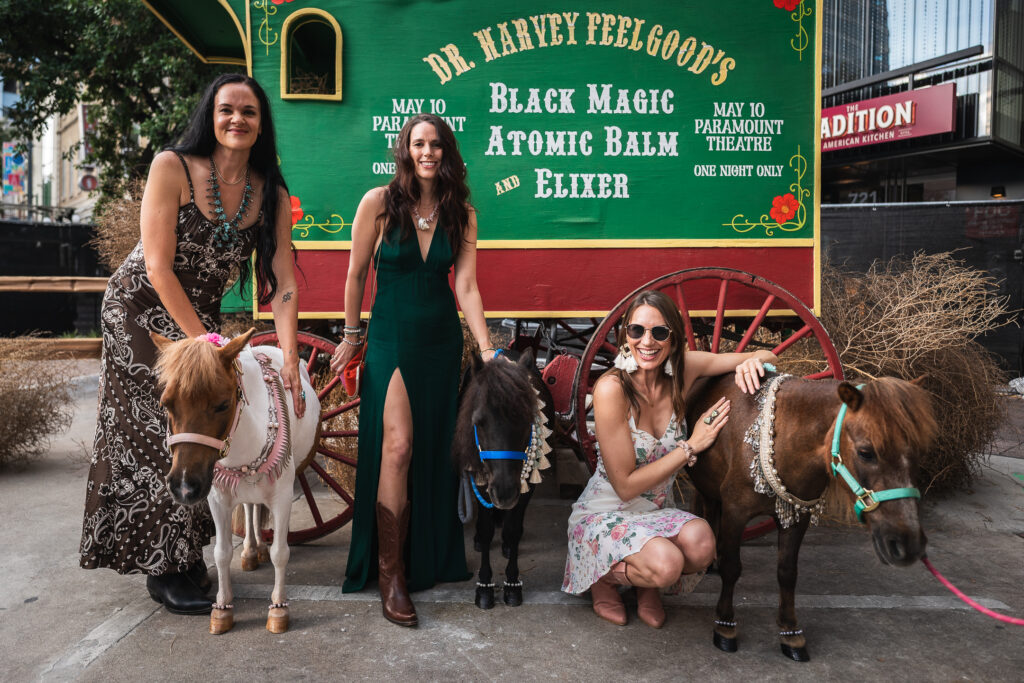 (From left) Constance Dykhuizen, Leslie Lenhart and Taylor Ellison at the Paramount Theatre's 110th Anniversary Gala. (Photo by Jake Rabin)