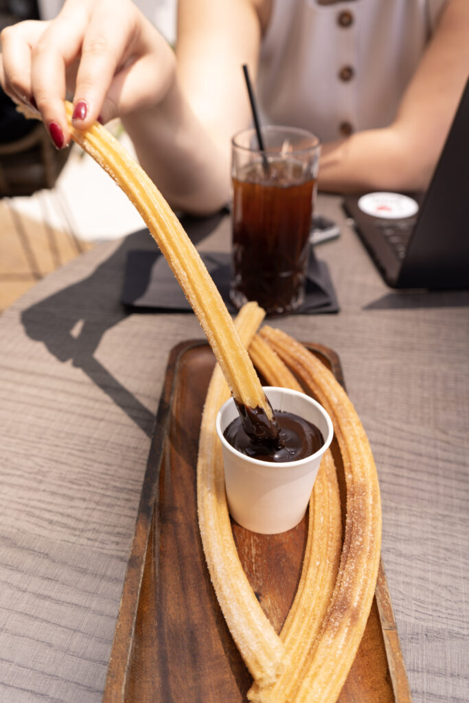 A mix of plain, sugar and cinnamon-coated churros from San Ginés Austin.