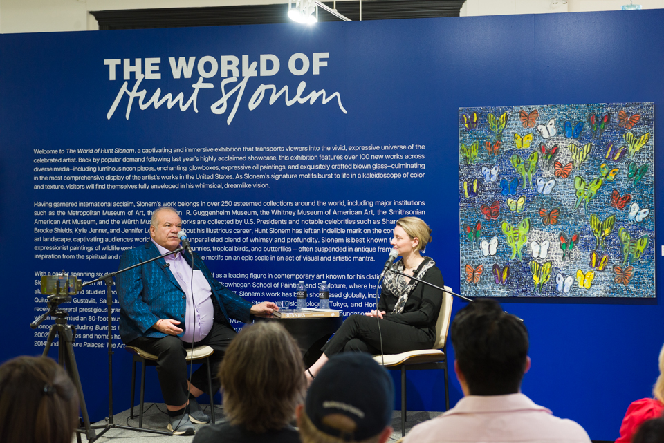 Hunt Slonem and WCC gallery Director at WCC