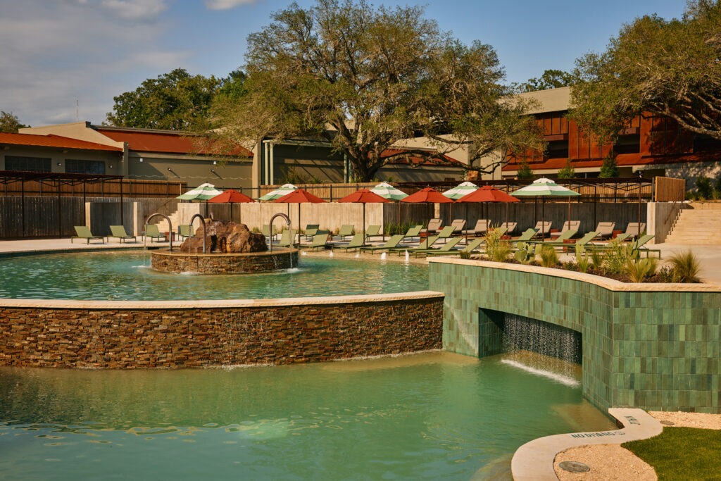 newly constructed pools at Ottine Mineral Springs