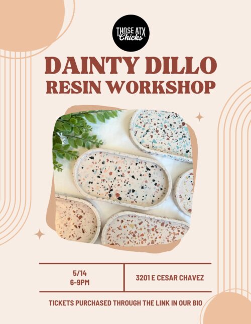 Dainty Dillo arts and crafts party flyer