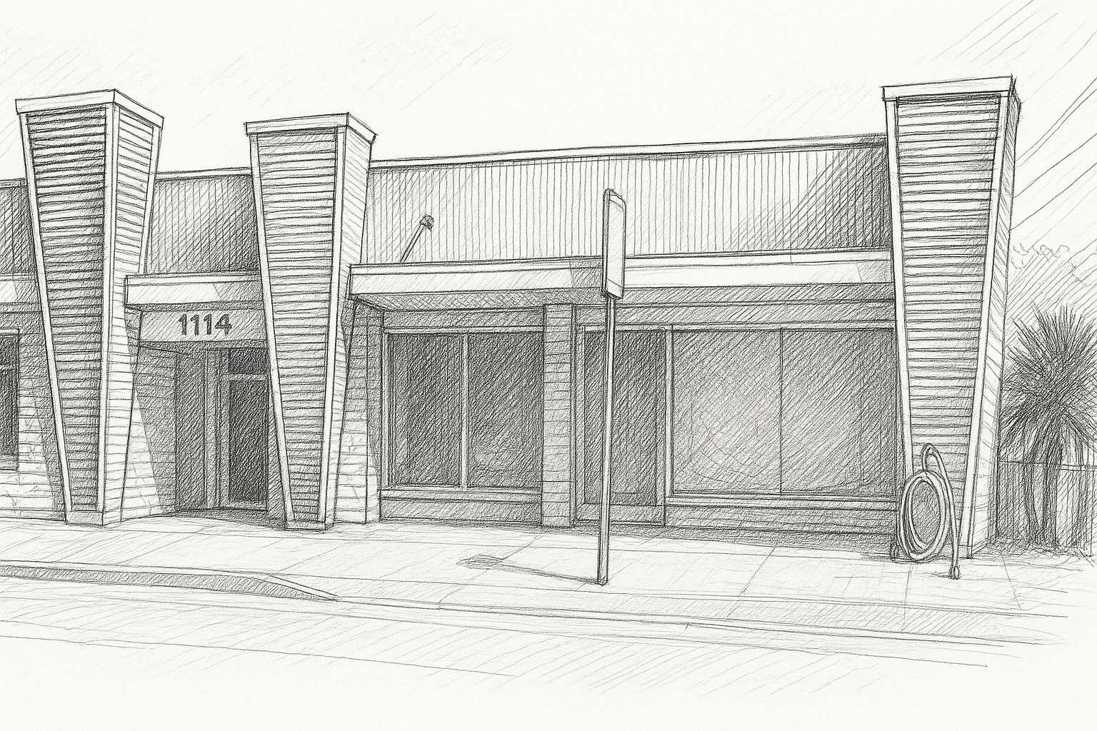 Sketch of McLennon Pen Co. Gallery's new location