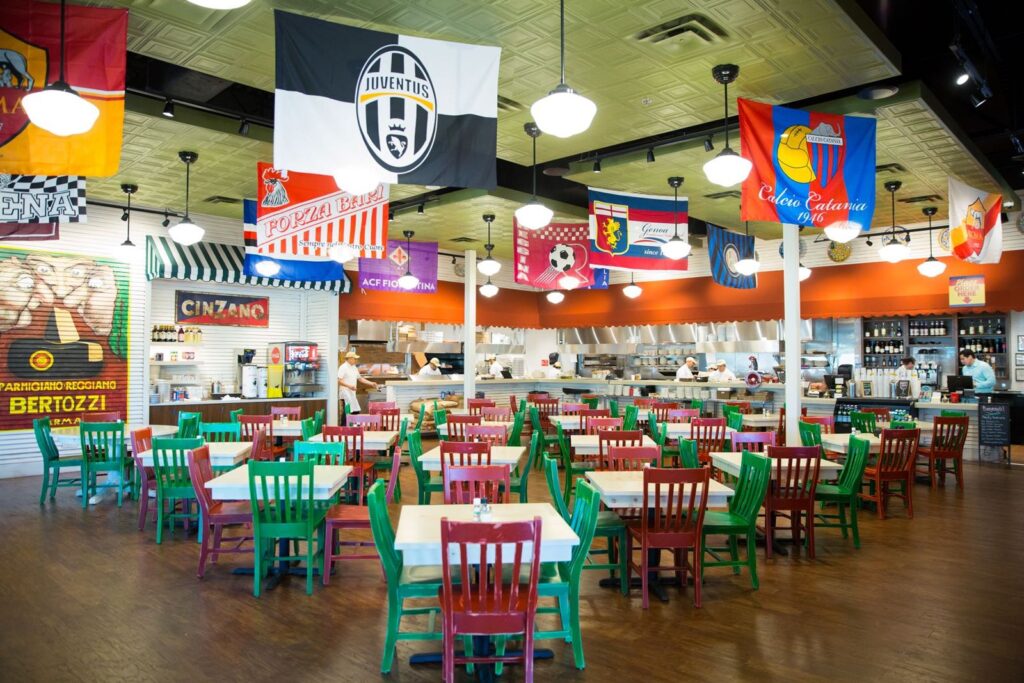 The dining room at Mandola’s Italian Kitchen in Cedar Park, Texas.