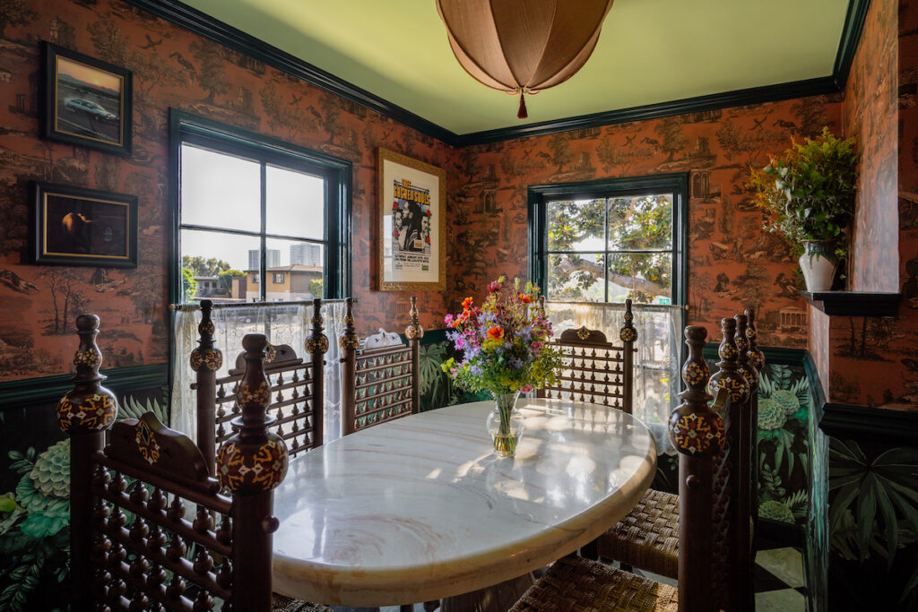 Dining room of a bungalow at the Lafayette Hotel
