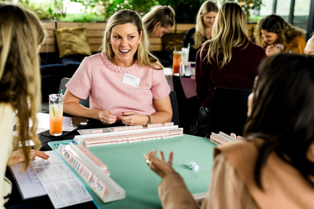 Players gather for a Mahj Social Club private event hosted by Juniper Square. (Photo by Lauren Lindley)