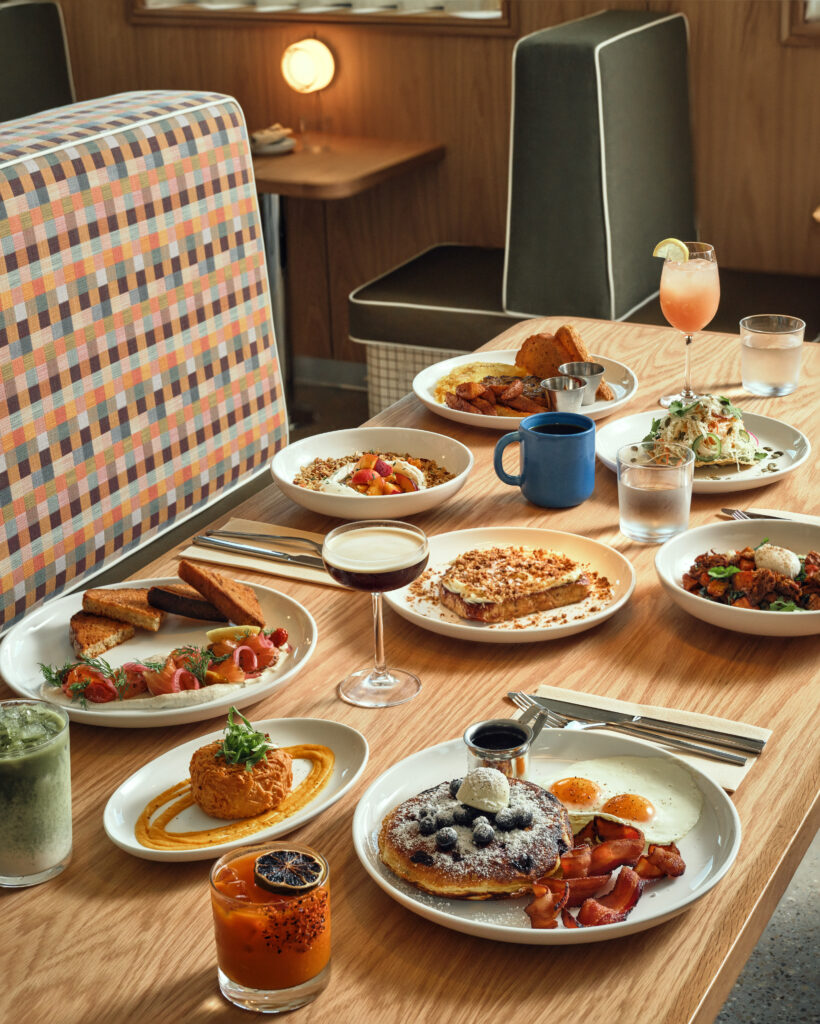 A spread of brunch favorites at Paperboy South Lamar.