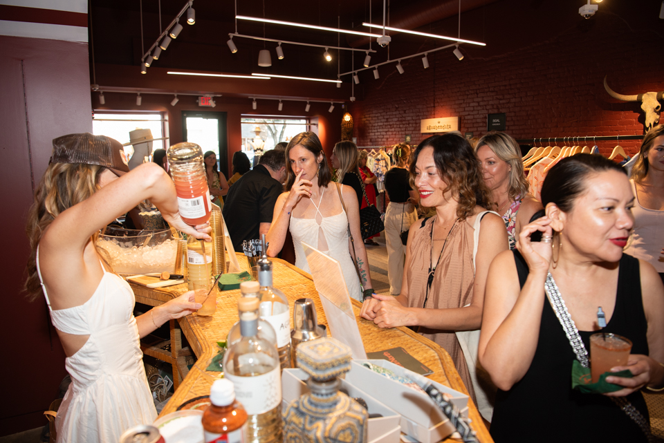 guests of the TRIBEZA party at the South to North boutique on South Congress Ave. in Austin, Texas