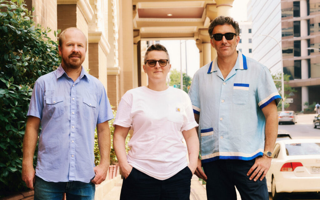 Chef April Bloomfield with MML partners Larry McGuire, right, and Tom Moorman, left. (Photo by Abigail Enright)