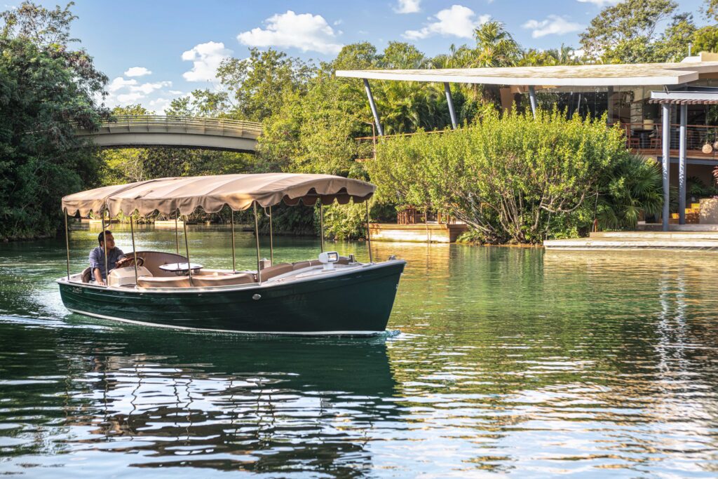 Duffy boat in the lagoon
