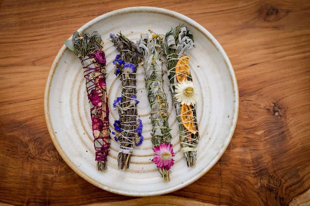 herbs and dried flowers at the spa