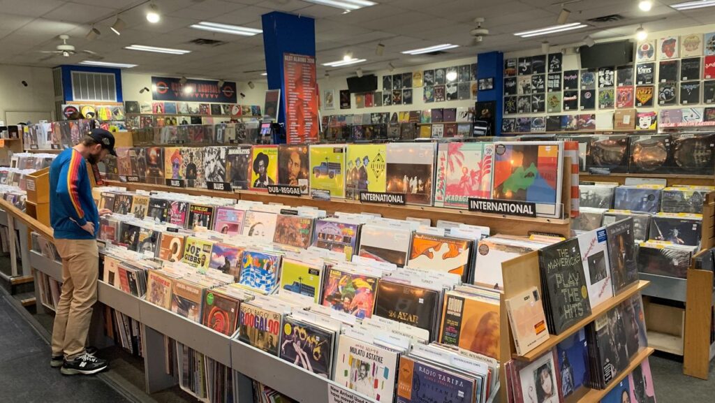 Browse Waterloo Records collection of vinyl, CDs, DVDs, and more. (Photo courtesy of Waterloo Records)