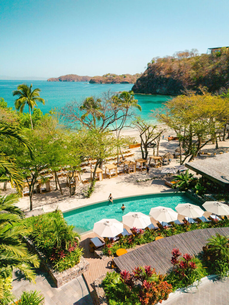 View of one of the resort's pools and beach.
