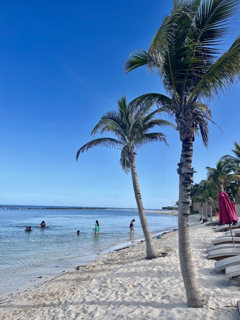 White sand beach at Rosewood Mayakoba