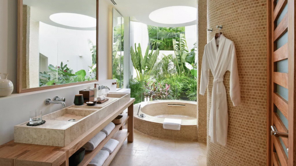 Lush bathroom in the Lagoon Suite