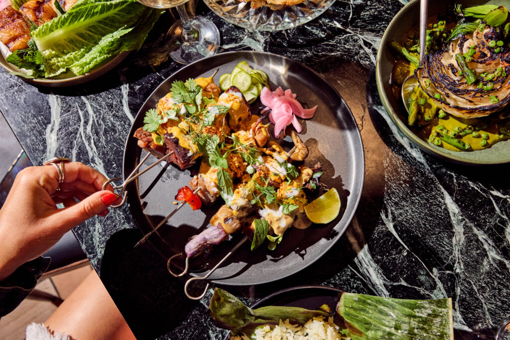 Southeast Asian-inspired dishes at Siti, a new restaurant by chef Laila Bazahm inside The Frances Modern Inn.