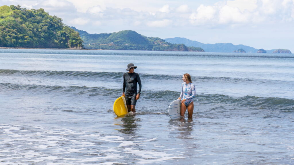 The trained staff will help you learn the basics of surfing.