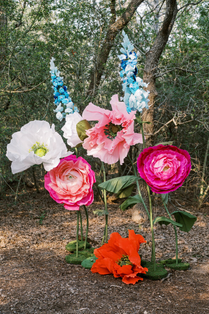 Giant handmade paper flowers made by local artist duo Flowerette Co.(Photo by Katie Knotts)