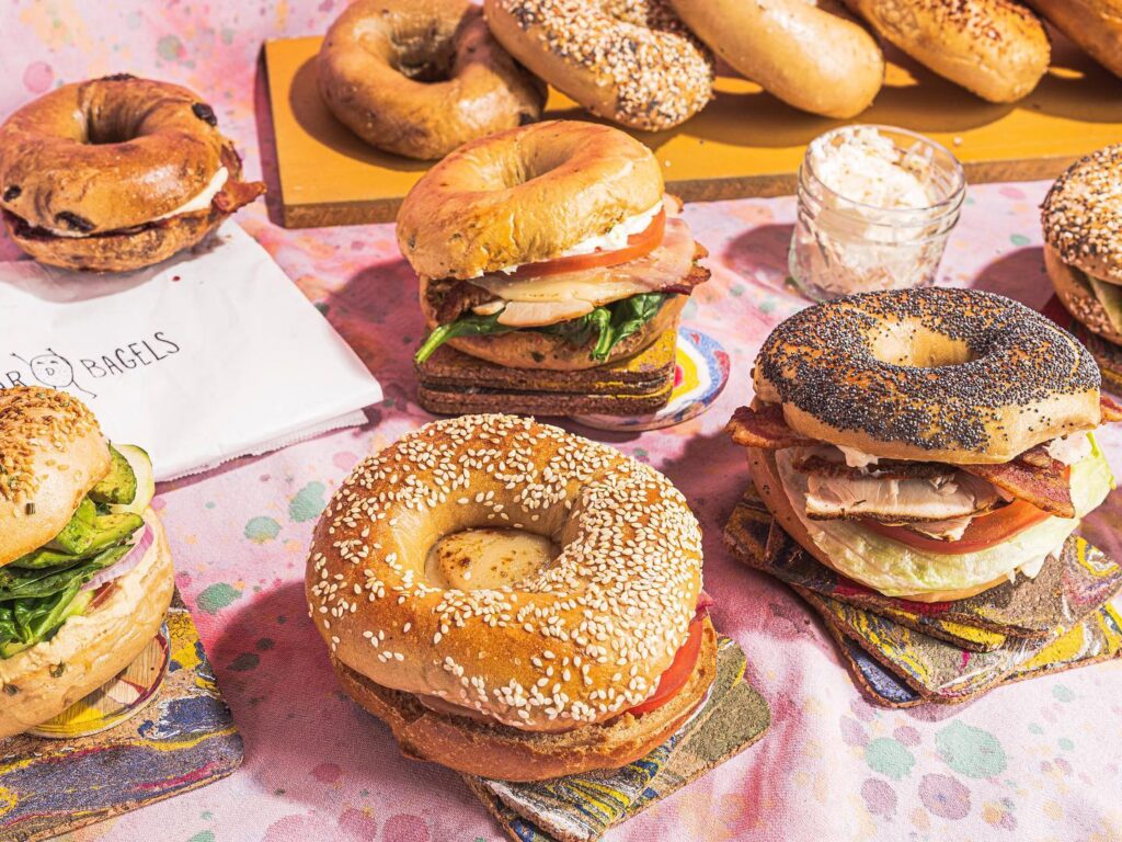 Assortment of sandwiches from Rockstar Bagels.