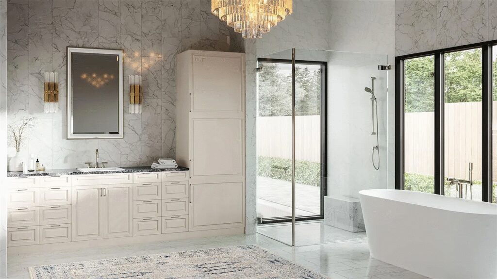 The main bathroom at 1404 Rockcliff Road.