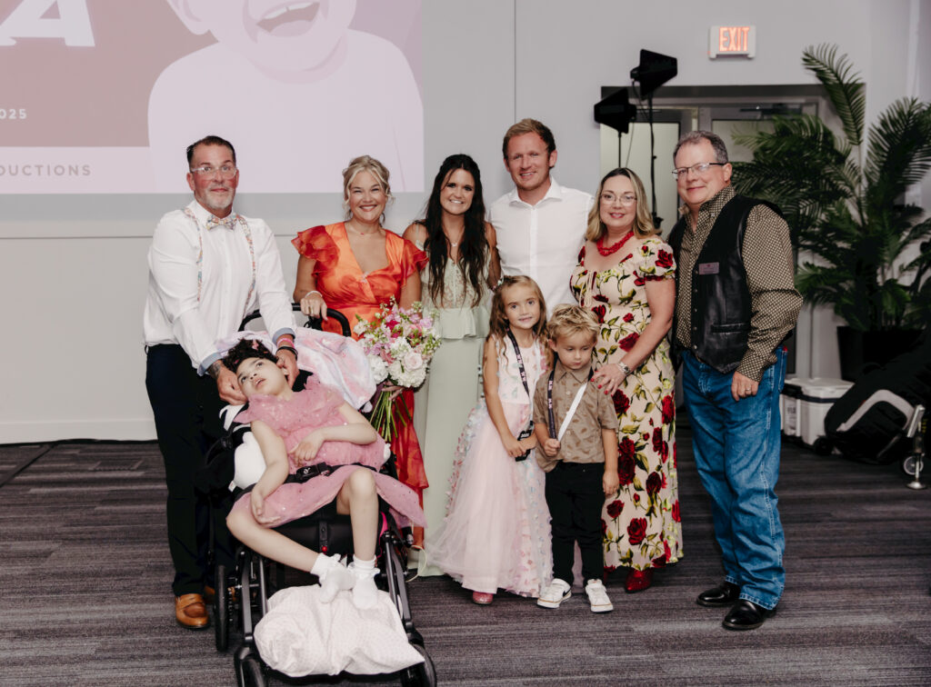 Butterfly Grant recipients Zaraiah and Oakley with family and Abigail E. Keller Foundation Founders, Melissa and Travis Keller