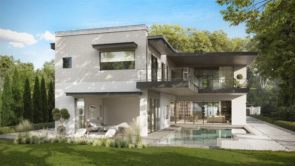 1404 Rockcliff Road, known as The Watermark, is a gated Lake Austin compound on a full acre with more than 100 feet of waterfront.