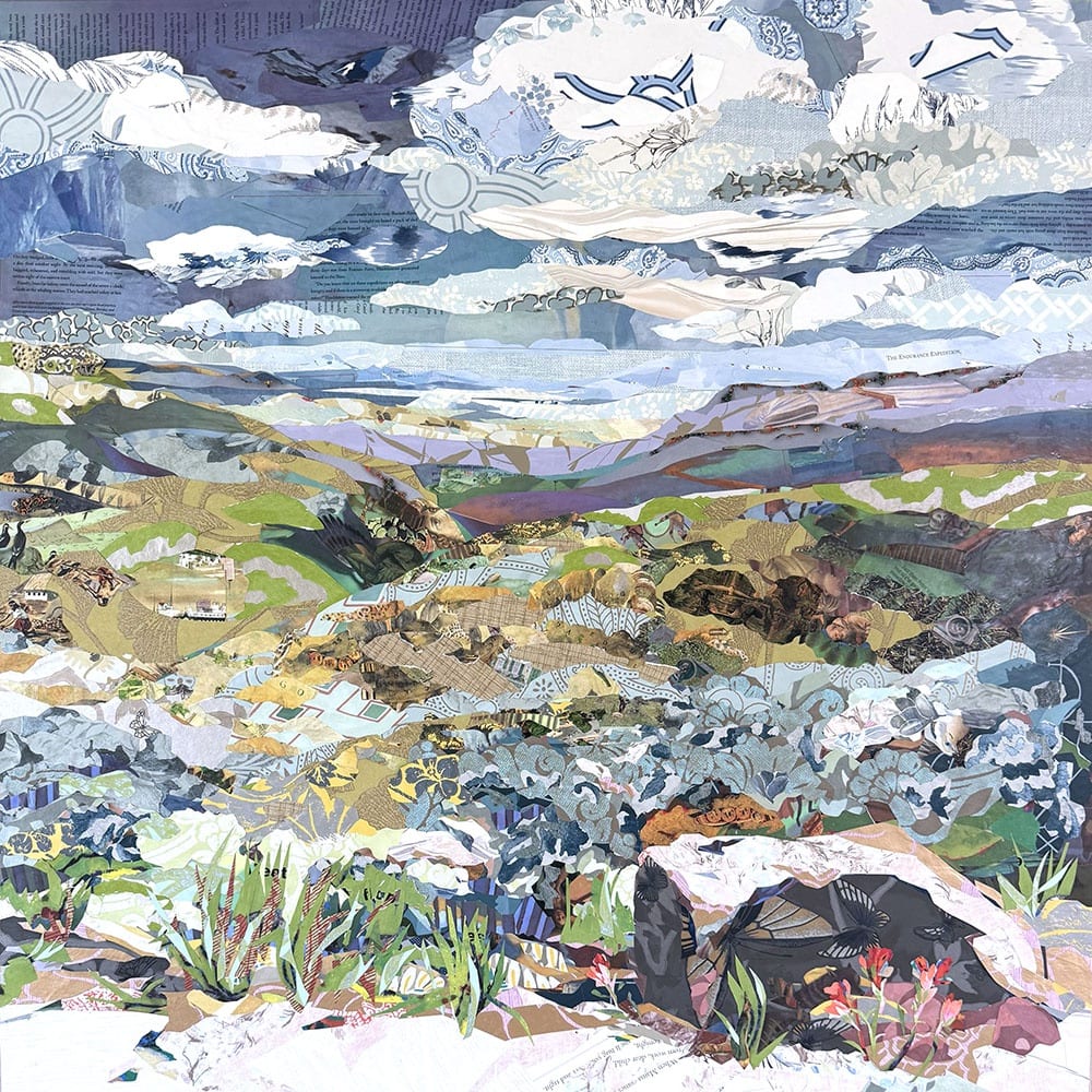 Laurie Carswell's paper collage work, "Higher View."