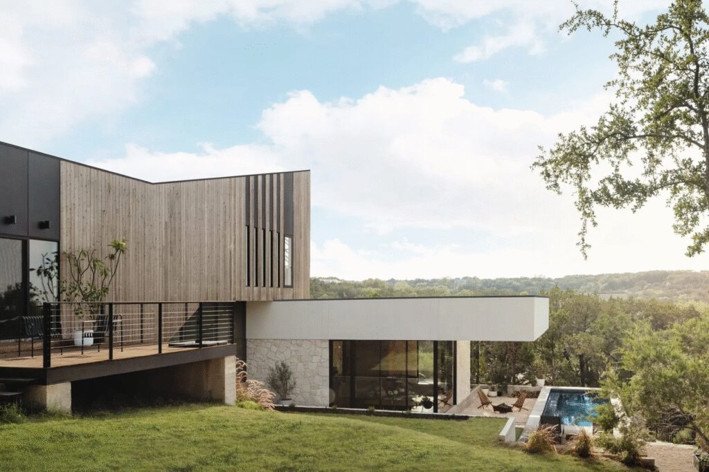 The home at 10700 Superview Drive in Austin offers Hill Country views, expansive outdoor living areas and modern interior finishes. (Photo courtesy of Kuper Sotheby's International Realty)