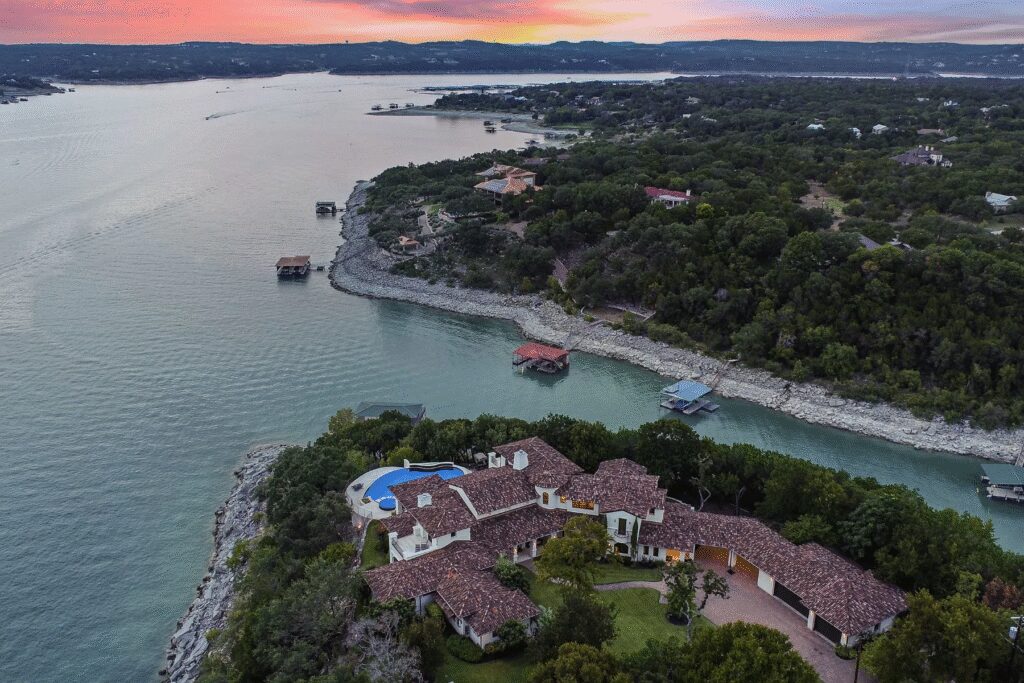 The Sunset Point overlooking Lake Travis.