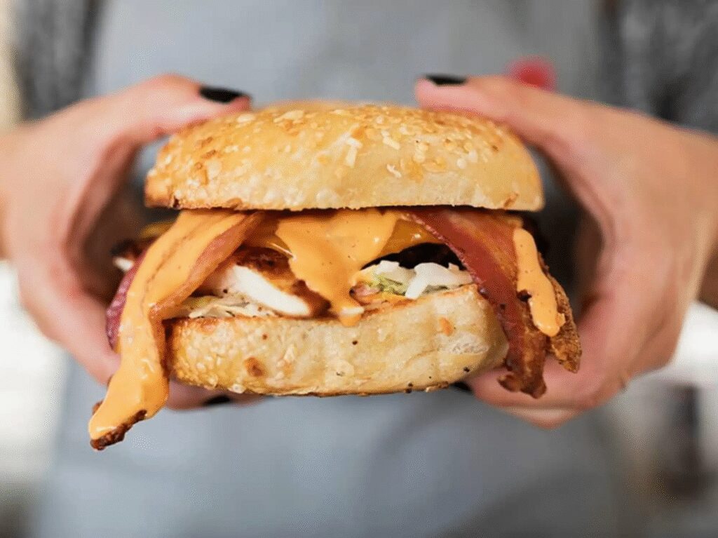 Nervous Charlie’s breakfast sandwich.