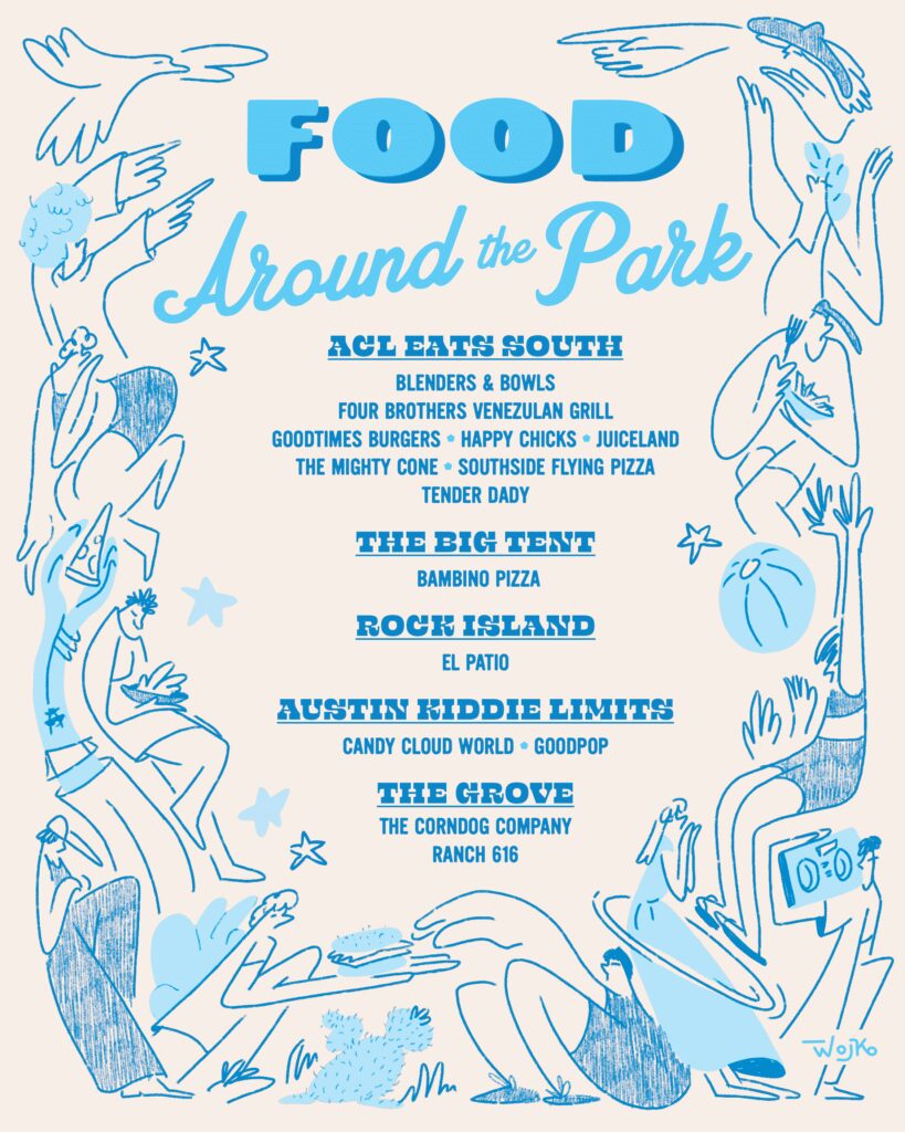 Various food vendors located around the park during the festival. (Courtesy of ACL Fest)