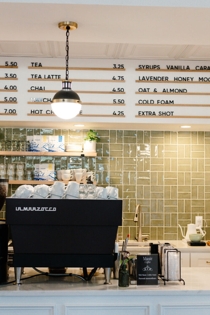 The cafe inside Mazúr Coffee & Boutique.