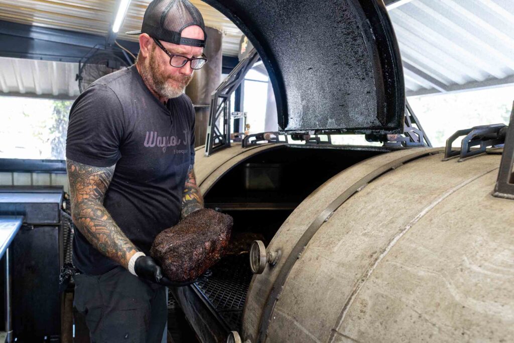 Waylon J’s Barbecue pit boss Chad Deen.