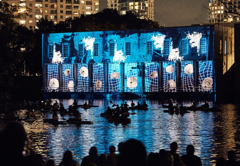"Layers Like Limestone" by Riley Williamson and Sara Aleyce Roma of Favored Channels, viewed during WaterWork 2024.