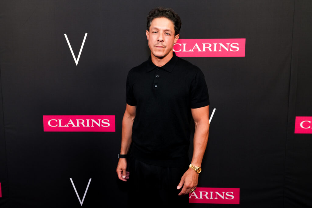 Theo Rossi attends Clarins' V Magazine Golden Hour Celebration During F1 Weekend in Austin, TX at Waller Creek Boathouse on October 18, 2025 in Austin, Texas. (Photo by Presley Ann/Getty Images for Clarins USA)