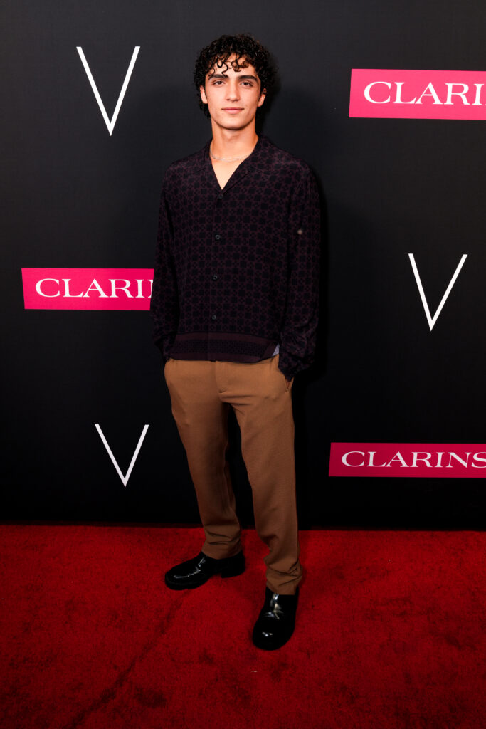 attends Clarins' V Magazine Golden Hour Celebration During F1 Weekend in Austin, TX at Waller Creek Boathouse on October 18, 2025 in Austin, Texas.