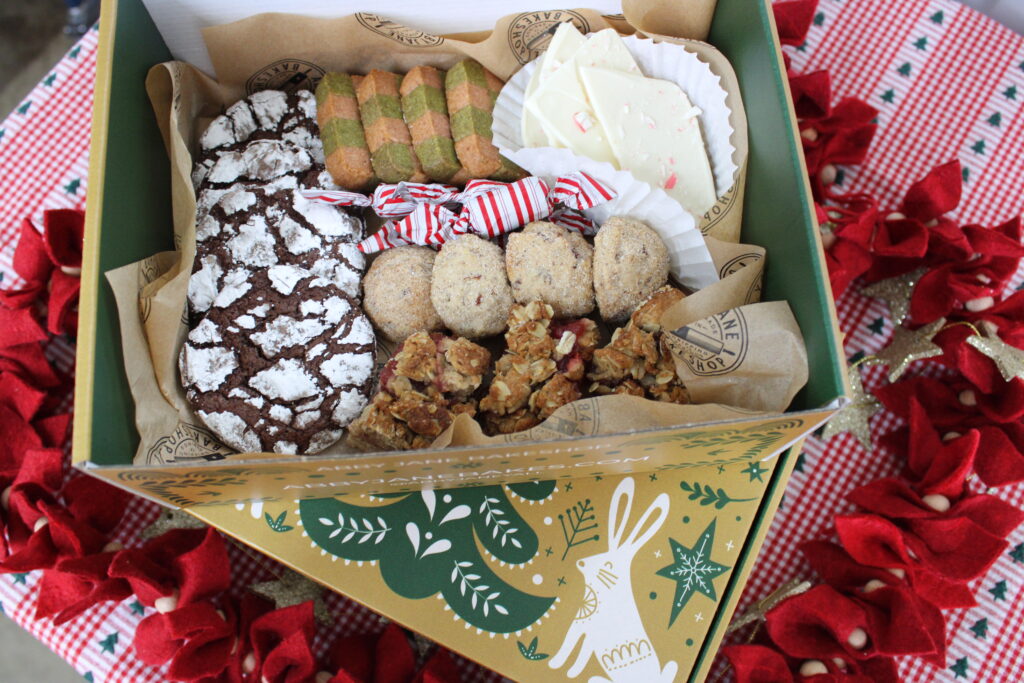 A festive holiday cookie box from Abby Jane Bakeshop in Dripping Springs. (Photo courtesy of Abby Jane Bakeshop)