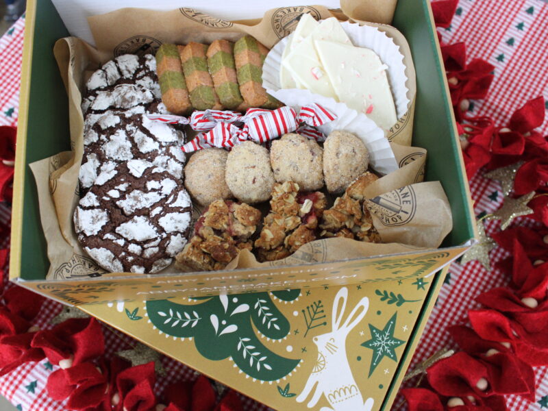 A festive holiday cookie box from Abby Jane Bakeshop in Dripping Springs. (Photo courtesy of Abby Jane Bakeshop)