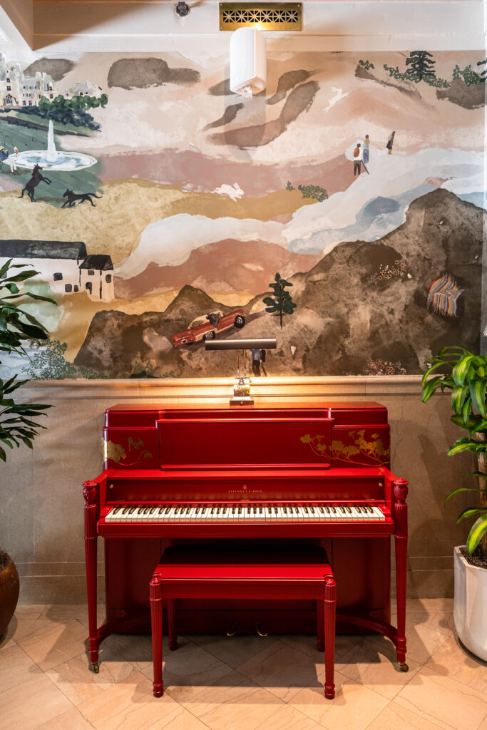 Inside the charming Flat Iron Hotel