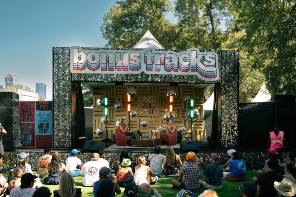 Antoni Porowski chats with Kelly Krause on the Bonus Track Stage at Austin City Limits. (Photo by Keith Kreeger)