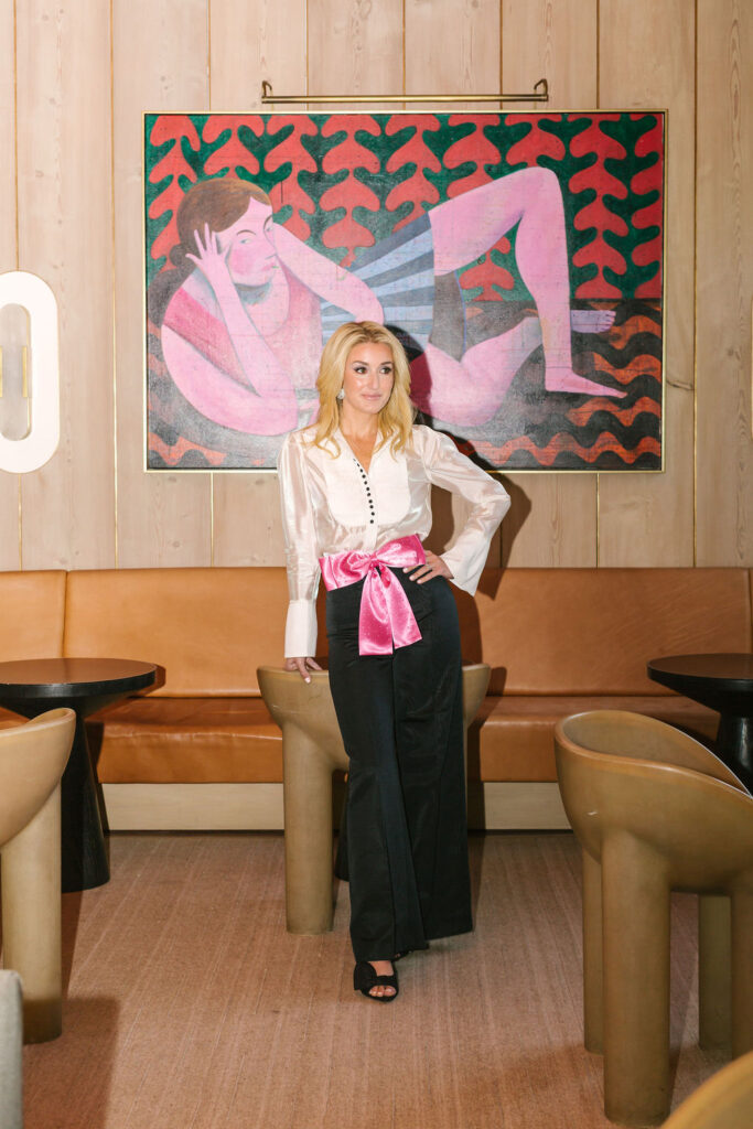 The "Kiki" cummerbund in a candy pink. (Photo by Fernanda Rivera)