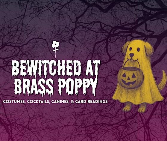 Event flyer for Bewitched at Brass Poppy at Hotel Van Zandt